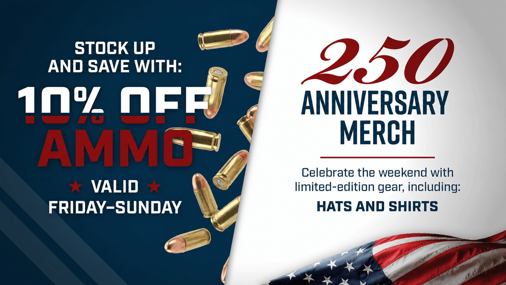 250 Merch and 10% OFF ammo
